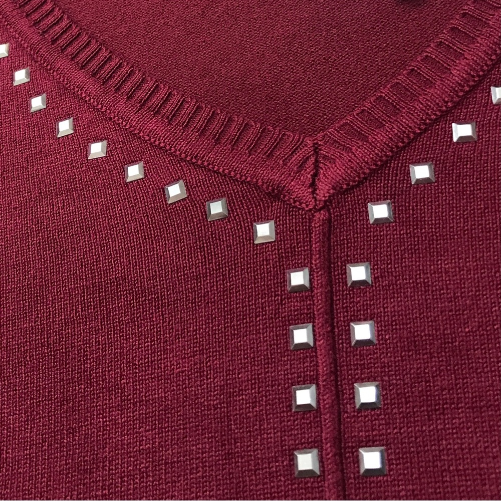 Roz & Ali Knit Top Studded Stretchy Size 3X - Picture 6 of 13